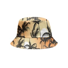 Sunset Palm Trees Beach Summer Inside Out Bucket Hat (kids) by ExtraGoodSauce