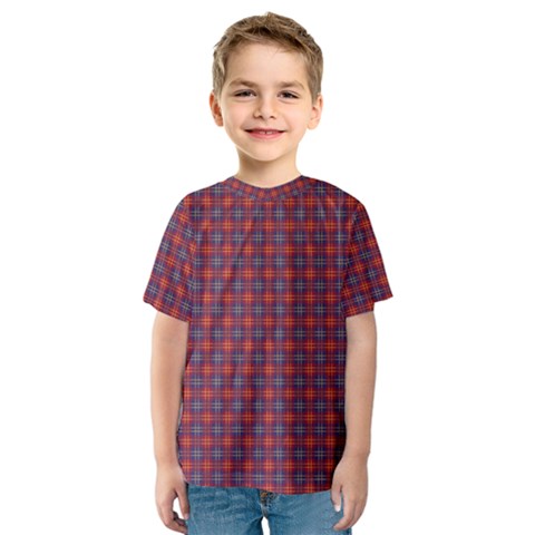 Tartan Pattern Kids  Sport Mesh Tee by ExtraGoodSauce