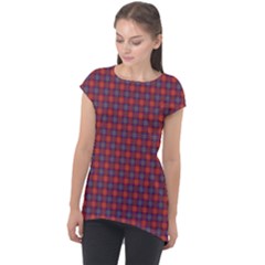 Tartan Pattern Cap Sleeve High Low Top by ExtraGoodSauce