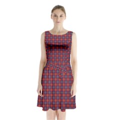 Tartan Pattern Sleeveless Waist Tie Chiffon Dress by ExtraGoodSauce