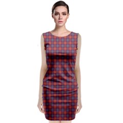 Tartan Pattern Sleeveless Velvet Midi Dress