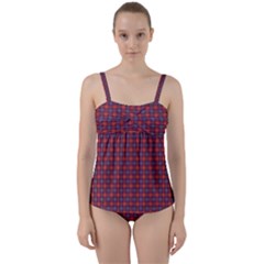 Tartan Pattern Twist Front Tankini Set by ExtraGoodSauce