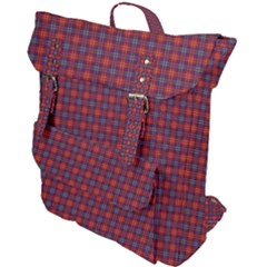 Tartan Pattern Buckle Up Backpack