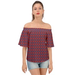 Tartan Pattern Off Shoulder Short Sleeve Top by ExtraGoodSauce