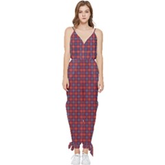 Tartan Pattern Sleeveless Tie Ankle Jumpsuit by ExtraGoodSauce