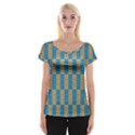 Tartan Pattern Cap Sleeve Top View1