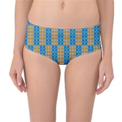 Tartan Pattern Mid-waist Bikini Bottoms by ExtraGoodSauce