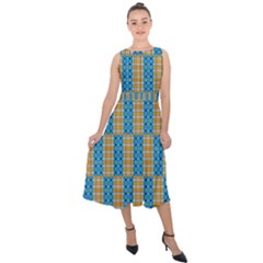 Tartan Pattern Midi Tie-back Chiffon Dress by ExtraGoodSauce