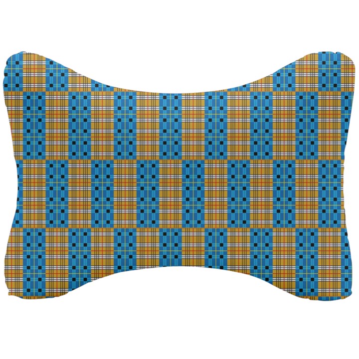 Tartan Pattern Seat Head Rest Cushion