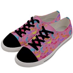 Watercolor Cats Pattern Men s Low Top Canvas Sneakers by ExtraGoodSauce