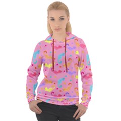 Watercolor Cats Pattern Women s Overhead Hoodie