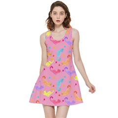 Watercolor Cats Pattern Inside Out Reversible Sleeveless Dress