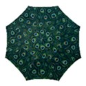 Watercolor Peacock Feather Pattern Golf Umbrellas View1