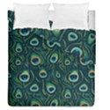 Watercolor Peacock Feather Pattern Duvet Cover Double Side (Queen Size) View1