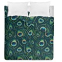 Watercolor Peacock Feather Pattern Duvet Cover Double Side (Queen Size) View2