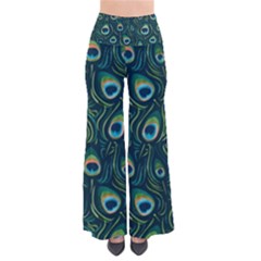 Watercolor Peacock Feather Pattern So Vintage Palazzo Pants by ExtraAwesomeSauce