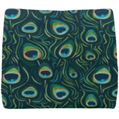 Watercolor Peacock Feather Pattern Seat Cushion by ExtraGoodSauce