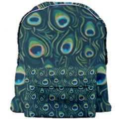 Watercolor Peacock Feather Pattern Giant Full Print Backpack by ExtraAwesomeSauce