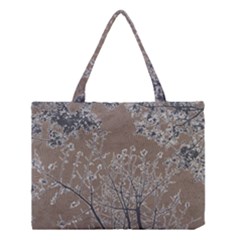 Linear Textured Botanical Motif Design Medium Tote Bag by dflcprintsclothing