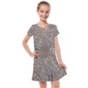 Linear Textured Botanical Motif Design Kids  Cross Web Dress View1