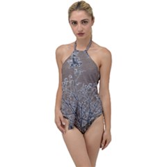 Linear Textured Botanical Motif Design Go With The Flow One Piece Swimsuit by dflcprintsclothing