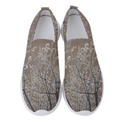 Linear Textured Botanical Motif Design Women s Slip On Sneakers by dflcprintsclothing