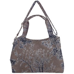 Linear Textured Botanical Motif Design Double Compartment Shoulder Bag by dflcprintsclothing