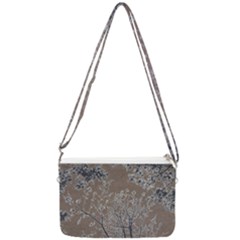 Linear Textured Botanical Motif Design Double Gusset Crossbody Bag by dflcprintsclothing