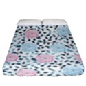 Cute Light Pink And Blue Modern Rose Pattern Fitted Sheet (Queen Size) View1