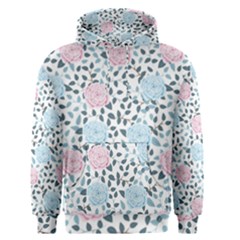 Cute Light Pink And Blue Modern Rose Pattern Men s Core Hoodie by Grafftimi