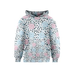 Cute Light Pink And Blue Modern Rose Pattern Kids  Pullover Hoodie by Grafftimi