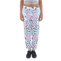 Cute Light Pink And Blue Modern Rose Pattern Women s Jogger Sweatpants