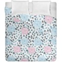 Cute Light Pink And Blue Modern Rose Pattern Duvet Cover Double Side (California King Size) View1