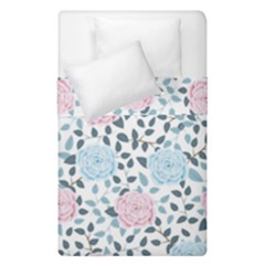 Cute Light Pink And Blue Modern Rose Pattern Duvet Cover Double Side (single Size) by Grafftimi