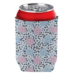 Cute Light Pink And Blue Modern Rose Pattern Can Holder by Grafftimi