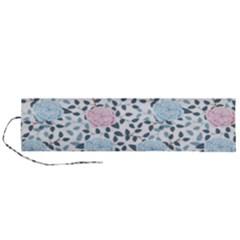 Cute Light Pink And Blue Modern Rose Pattern Roll Up Canvas Pencil Holder (l) by Grafftimi