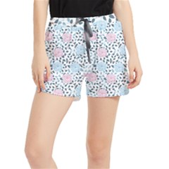 Cute Light Pink And Blue Modern Rose Pattern Runner Shorts by Grafftimi