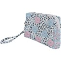 Cute Light Pink And Blue Modern Rose Pattern Wristlet Pouch Bag (Small) View1