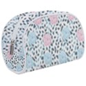 Cute Light Pink And Blue Modern Rose Pattern Make Up Case (Medium) View1