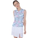 Cute Light Pink And Blue Modern Rose Pattern Women s Sleeveless Sports Top View1