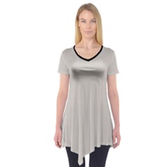 Abalone Grey Short Sleeve Tunic  by FashionBoulevard