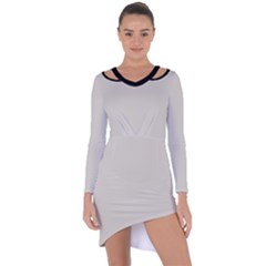 Abalone Grey Asymmetric Cut-out Shift Dress by FashionBoulevard