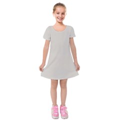 Abalone Grey Kids  Short Sleeve Velvet Dress by FashionBoulevard