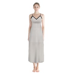 Abalone Grey Button Up Chiffon Maxi Dress by FashionBoulevard