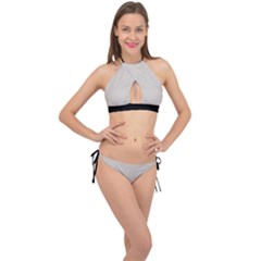 Abalone Grey Cross Front Halter Bikini Set by FashionBoulevard