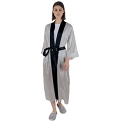 Abalone Grey Maxi Satin Kimono by FashionBoulevard