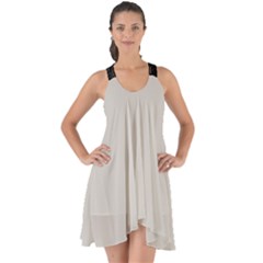 Abalone Grey Show Some Back Chiffon Dress by FashionBoulevard