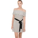 Abalone Grey Off Shoulder Chiffon Dress View1