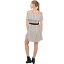 Abalone Grey Off Shoulder Chiffon Dress View2