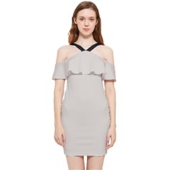 Abalone Grey Shoulder Frill Bodycon Summer Dress